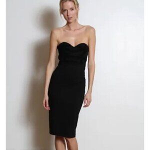 Kimberly Ovitz Hendel Bodycon Suede Trim Midi Dress